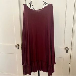 Maroon Ruffle knit dress